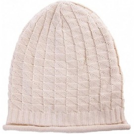Skullies & Beanies Women's Winter Knitted Pom Beanie Ski Hat/Visor Beanie Newsboy Cap Wool/Acrylic - 89237beige - C4193DYS9NR...