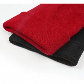 Skullies & Beanies Fashion Men Knitting Beanie Hats Red-MAC-Tools- Slouch Fine Knit Cap - Black-19 - CZ18O4XDX8U $21.01