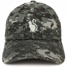 Baseball Caps Cat Image Embroidered Unstructured Cotton Dad Hat - Digital Night Camo - CE18S65DSGH $33.62