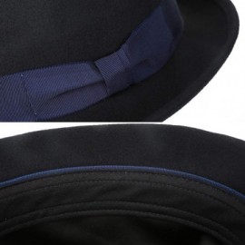 Fedoras Wool Felt Snap Brim Fedora Hat Men's Crushable Dress Trilby Jazz Cap - Black - C418LD8AEZ2 $19.23