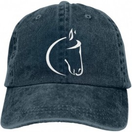 Baseball Caps Womens Denim Hat White Horse Lovers Baseball Caps Adjustable - Navy - C8196YXXY6C $15.68