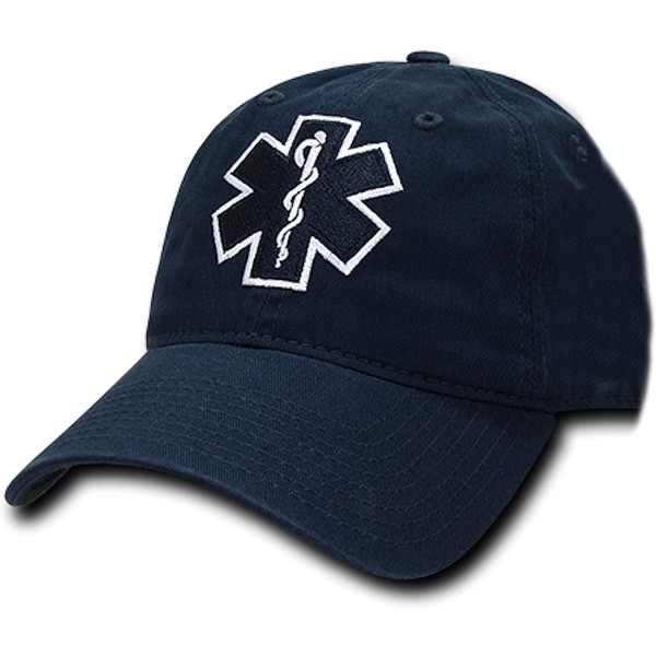 Baseball Caps Emergency Medical Technician EMT Cross EMS Paramedic Polo Relaxed Baseball Cap Hat Navy Blue - CT18G05HYSI $17.95