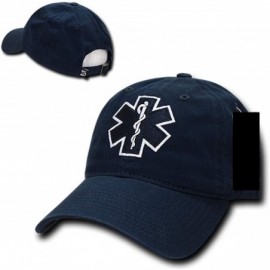 Baseball Caps Emergency Medical Technician EMT Cross EMS Paramedic Polo Relaxed Baseball Cap Hat Navy Blue - CT18G05HYSI $17.95