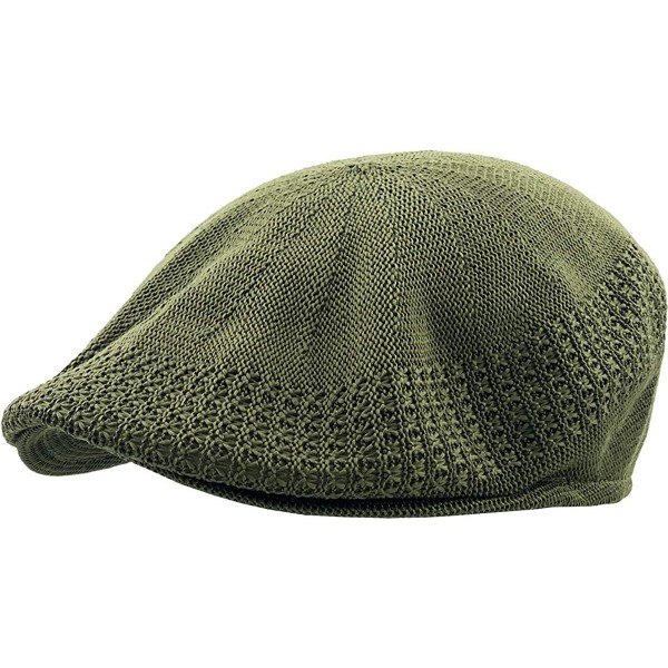 Newsboy Caps Classic Mesh Newsboy Ivy Cap Hat - Olive - CI11JYQLSSV $10.74