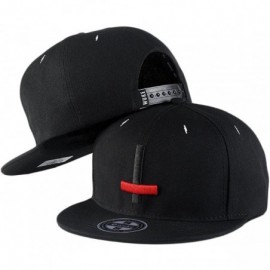 Baseball Caps Solid Flat Brim Hip Hop Adjustable Hat Stylish Snapback Baseball Cap - Pattern 2 - CJ17XXQDYXH $14.85