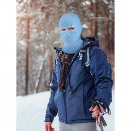 Balaclavas 2-Hole Knitted Full Face Cover Ski Mask- Adult Winter Balaclava Warm Knit Full Face Mask for Outdoor Sports - CS18...