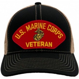 Baseball Caps US Marine Corps Veteran Hat/Ballcap Adjustable One Size Fits Most - Mesh-back Black & Tan - CN18QYGIG6K $17.95