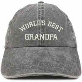 Baseball Caps World's Best Grandpa Embroidered Pigment Dyed Low Profile Cotton Cap - Black - CP12GPQXJPR $14.22