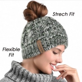 Skullies & Beanies Women Hat Knit Skull Beanie Winter Outdoor Runner Messy Bun Ponytail Cap - 15-mix Green - CW18M070DOA $13.97