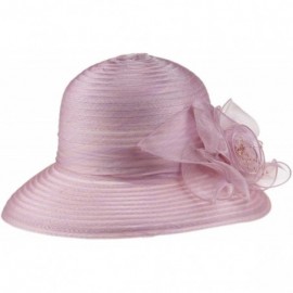 Sun Hats Women's Organza Wide Brim Floral Ribbon Kentucky Derby Church Dress Sun Hat - 3 Style-light Purple - C8184UT6WAG $18.54