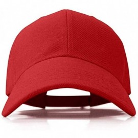 Baseball Caps Plain Adjustable Baseball Cap Classic Adjustable Hat Men Women Unisex Ballcap 6 Panels - Red/Pack 2 - C4192WNMI...