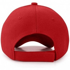 Baseball Caps Plain Adjustable Baseball Cap Classic Adjustable Hat Men Women Unisex Ballcap 6 Panels - Red/Pack 2 - C4192WNMI...