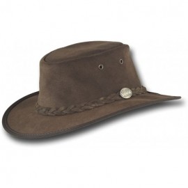 Sun Hats Foldaway Cattle Suede Leather Hat - Item 1061 - Brown - CL12EZKHDLL $47.53