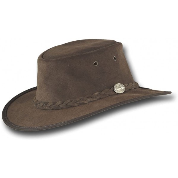 Sun Hats Foldaway Cattle Suede Leather Hat - Item 1061 - Brown - CL12EZKHDLL $47.53