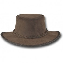 Sun Hats Foldaway Cattle Suede Leather Hat - Item 1061 - Brown - CL12EZKHDLL $47.53