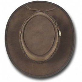 Sun Hats Foldaway Cattle Suede Leather Hat - Item 1061 - Brown - CL12EZKHDLL $47.53