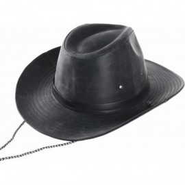 Fedoras Faux Leather Indiana Jones Hat Outback Hat Fedora CD8859 - Grey - CP1880URTA3 $34.70