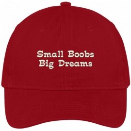 Baseball Caps Small Boobs Big Dreams Embroidered Soft Low Profile Adjustable Cotton Cap - Red - CE12NZNKU47 $13.40