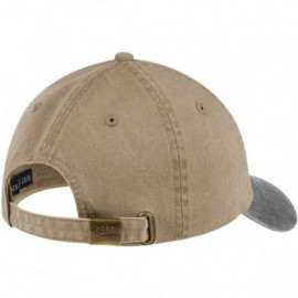 Baseball Caps Port & Company Men's Two Tone Pigment Dyed Cap - Khaki/Charcoal - CW11QDRWK4Z $7.53