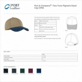 Baseball Caps Port & Company Men's Two Tone Pigment Dyed Cap - Khaki/Charcoal - CW11QDRWK4Z $7.53
