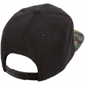 Baseball Caps Classic Snapback Pro-Style Wool Cap - Black/Camo - CZ12O7KLBWS $7.31