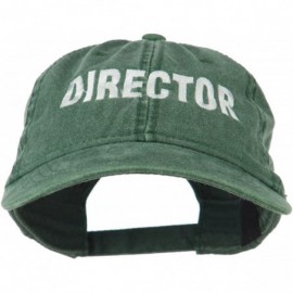Baseball Caps Director Embroidered Washed Cotton Cap - Dark Green - CI11LBM8VUT $27.70