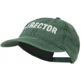 Baseball Caps Director Embroidered Washed Cotton Cap - Dark Green - CI11LBM8VUT $27.70