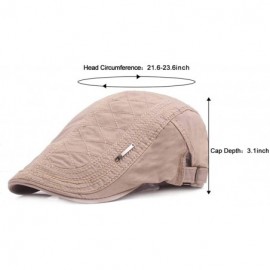 Newsboy Caps 2 Pack Men Cotton Solid Ivy Irish Cabbie Newsboy Hat Scally Flat Caps - Style 2 Beige and Black - CJ18UWTMNYX $1...