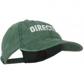 Baseball Caps Director Embroidered Washed Cotton Cap - Dark Green - CI11LBM8VUT $27.70