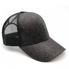 Baseball Caps Ponytail High Buns Ponycaps Baseball Adjustable - 2 Pack Black+glitter Black - C218KD86WLY $13.98