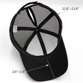 Baseball Caps Ponytail High Buns Ponycaps Baseball Adjustable - 2 Pack Black+glitter Black - C218KD86WLY $13.98