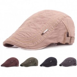 Newsboy Caps 2 Pack Men Cotton Solid Ivy Irish Cabbie Newsboy Hat Scally Flat Caps - Style 2 Beige and Black - CJ18UWTMNYX $1...