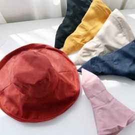 Sun Hats Women Wide Brim Sun Hats Foldable UPF 50+ Sun Protective Bucket Hat - Red - CV194ESKR6H $15.76