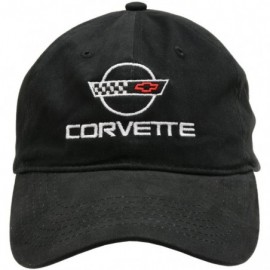 Baseball Caps Corvette Black C4 Logo Unstructured Hat - CE1145LQ26D $19.96