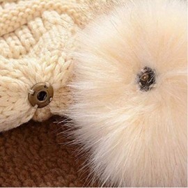 Skullies & Beanies Knit Hat for Womens Girls Fleece Winter Slouchy Beanie Hat with Real Raccon Fox Fur Pom Pom - Slouch Beige...