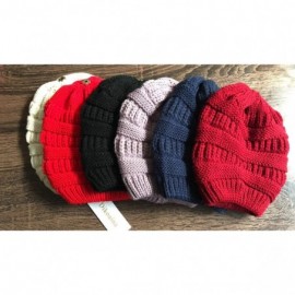 Skullies & Beanies Knit Hat for Womens Girls Fleece Winter Slouchy Beanie Hat with Real Raccon Fox Fur Pom Pom - Slouch Beige...