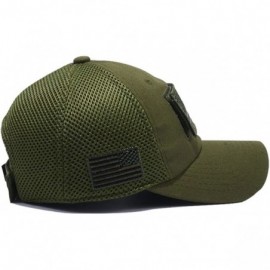 Baseball Caps US Patch Adjustable Plain Trucker Baseball Cap Hats (Multi-Colors) - Olive Green - C418D6K9Y2E $10.47