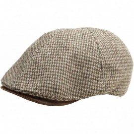 Baseball Caps Houndstooth Pattern Check Newsboy Cap Cabbie Flat Golf Gatsby Driving Hat - Brown - C512C3ZS8J1 $26.14