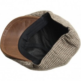 Baseball Caps Houndstooth Pattern Check Newsboy Cap Cabbie Flat Golf Gatsby Driving Hat - Brown - C512C3ZS8J1 $26.14