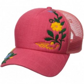 Baseball Caps Men's Embroidered Trucker Cap - Cosmo Pink - CS12K9S8ZJH $32.80