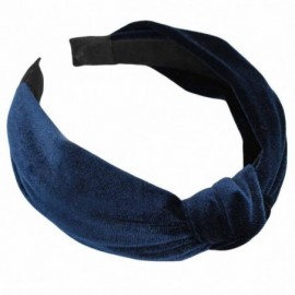 Headbands Womens Bow Knot Headband-Twist Cross Tie Velvet Headwrap Hair Band Hoop-Clearance! (Navy) - Navy - CI18EIQ4H9C $12.42