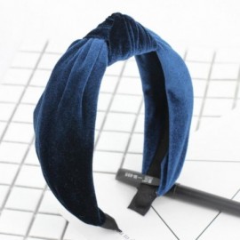 Headbands Womens Bow Knot Headband-Twist Cross Tie Velvet Headwrap Hair Band Hoop-Clearance! (Navy) - Navy - CI18EIQ4H9C $12.42
