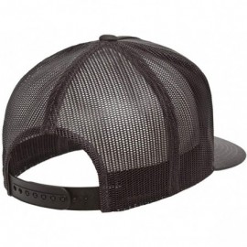 Baseball Caps Yupoong 6006 Flatbill Trucker Mesh Snapback Hat with NoSweat Hat Liner - Charcoal/Black - CG18O8ERSUC $15.02