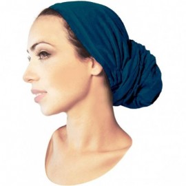Headbands Pre-Tied Headscarf Versatile Long Ties Bandana Tichel Headwear Turban Wrap Soft Cotton - Teal - CD11WH8L42D $43.32