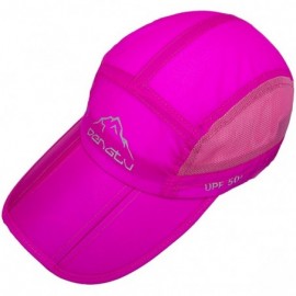 Sun Hats UPF50+ Protect Sun Hat Unisex Outdoor Quick Dry Collapsible Portable Cap - B-rose Red - C0182MS6YMM $11.75