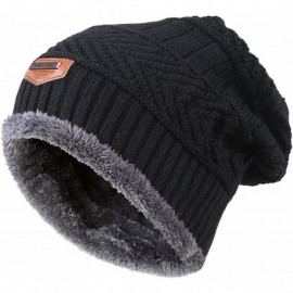 Bucket Hats Womens Slouchy Beanie Winter Hat Knit Warm Snow Ski Skull Outdoor Cap - Beanie (Black) - C212NRYKTW7 $8.27