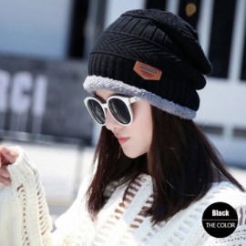 Bucket Hats Womens Slouchy Beanie Winter Hat Knit Warm Snow Ski Skull Outdoor Cap - Beanie (Black) - C212NRYKTW7 $8.27