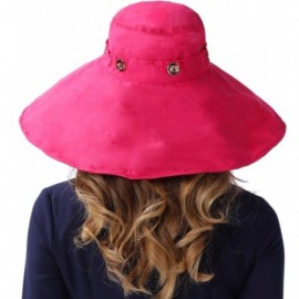 Bucket Hats Packable Extra Large Brim Floppy Sun Hat Reversible UPF 50+ Beach Sun Bucket Hat - Rose Red Flower - CS18E6W52NE ...