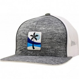 Baseball Caps Trucker Hat - Palm Waves Sunset - Static/Blue - CF18WHQ9RWN $27.42