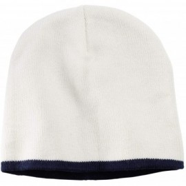 Skullies & Beanies Port & Company CP91 Beanie Cap - Natural / Navy - CG18L7Z370E $7.64